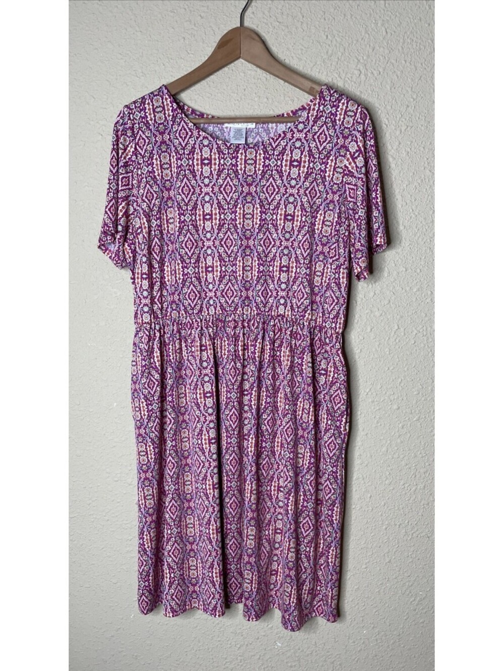 Honey & Lace Windsor Dress Short Sleeve Size 2X Elastic Waist Pockets